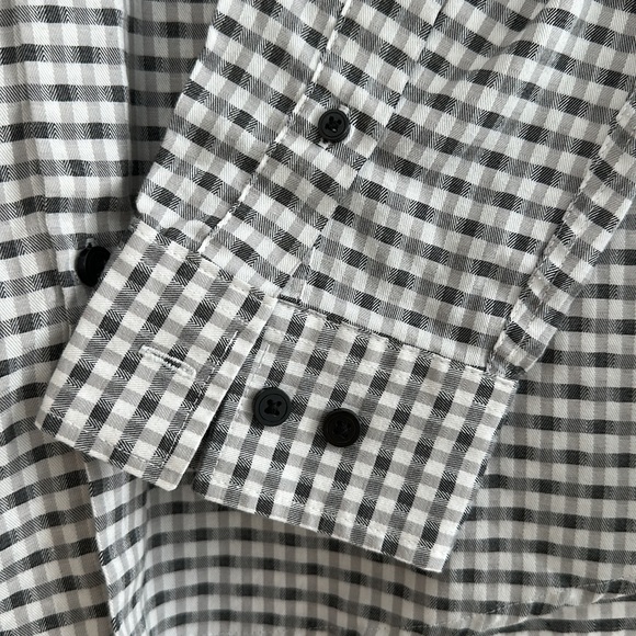 Alfani Dress Shirt Men’s Small black white Checkered buttons long-sleeve slim - Picture 8 of 8